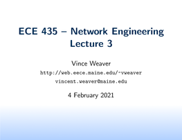 ECE 435 – Network Engineering Lecture 3