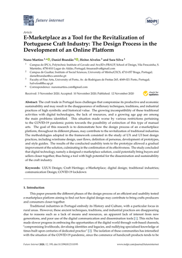 E-Marketplace As a Tool for the Revitalization of Portuguese Craft Industry: the Design Process in the Development of an Online Platform