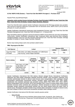 RSPO Notification