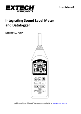 Integrating Sound Level Meter and Datalogger