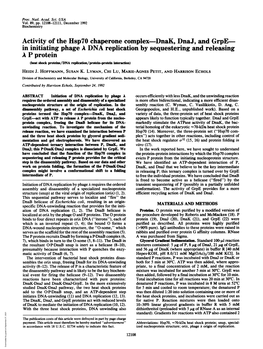 Activity of the Hsp7o Chaperone Complex-Dnak, Dnaj, And