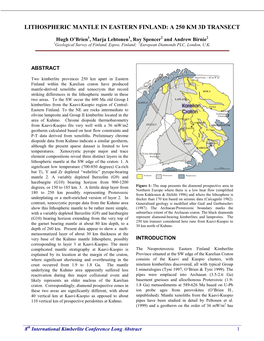 Lithospheric Mantle in Eastern Finland: a 250 Km 3D Transect