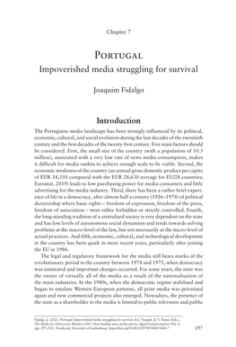 Chapter 7. Portugal: Impoverished Media Struggling for Survival