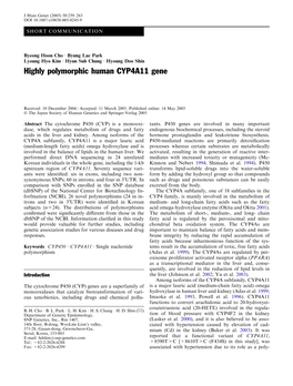 Highly Polymorphic Human CYP4A11 Gene