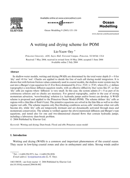 A Wetting and Drying Scheme for POM