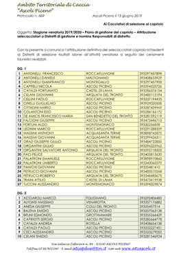 Attribuzione DG E Nomina Capodistretto