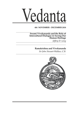 Swami Vivekananda and the Role of Intercultural Dialogue in Saving Our Human Heritage Jeffery D