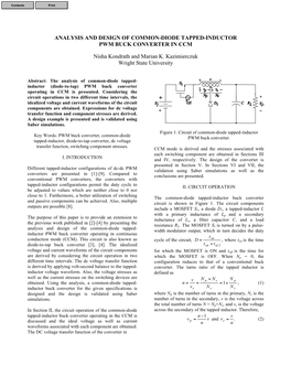 Analysis and Design of Common-Diode Tapped-Inductor Pwm Buck Converter in Ccm