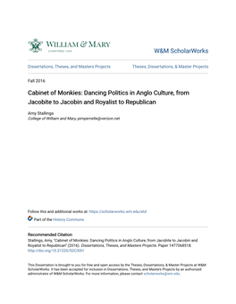 Dancing Politics in Anglo Culture, from Jacobite to Jacobin and Royalist to Republican