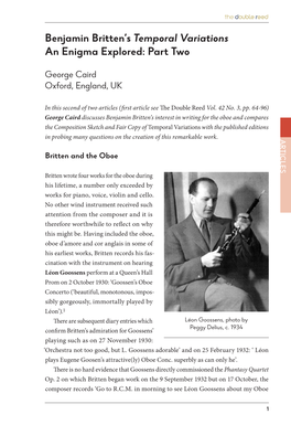 Benjamin Britten's Temporal Variations An