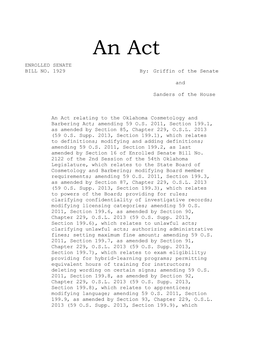 An Act ENROLLED SENATE BILL NO