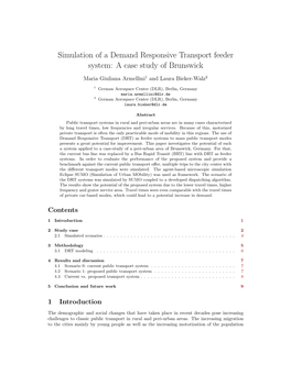 Simulation of a Demand Responsive Transport Feeder System: a Case Study of Brunswick