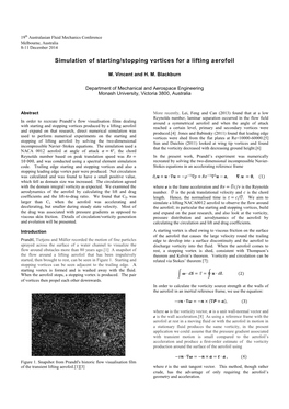 Simulation of Starting/Stopping Vortices for a Lifting Aerofoil