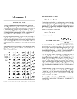 Babylonian Numerals the Units