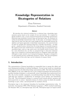 Knowledge Representation in Bicategories of Relations