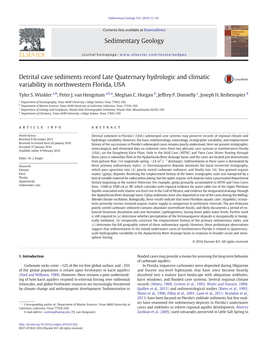 Detrital Cave Sediments Record Late Quaternary Hydrologic and Climatic Variability in Northwestern Florida, USA