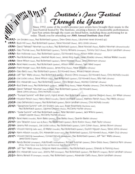 See the List of Performers from 1992 Through 2021 Here