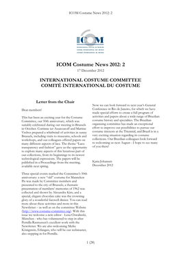 ICOM Costume Newsletter 2012:2