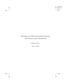 Dynamics of Infinite-Dimensional Groups and Ramsey-Type Phenomena