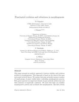 Punctuated Evolution and Robustness in Morphogenesis