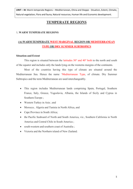 Temperate Regions