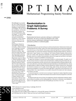 Mathematical Programming Society Newsletter Cussion Ofafewalgorithmsandproofswhichwillhopefullygivesomeflavor Ofourwork