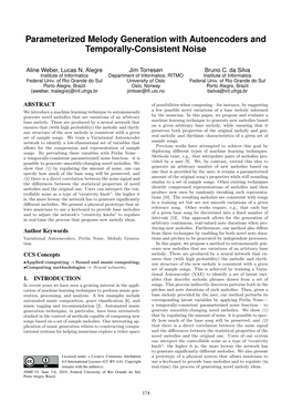 Parameterized Melody Generation with Autoencoders and Temporally-Consistent Noise