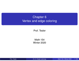 Chapter 6 Vertex and Edge Coloring