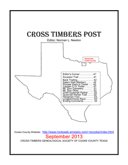 CROSS TIMBERS POST Editor: Norman L