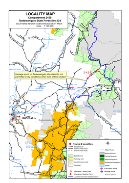 LOCALITY MAP Compartment 2459 Tantawangalo State Forest No.134 SOUTHERN REGION: EDEN MANAGEMENT AREA Scale 1:150,000