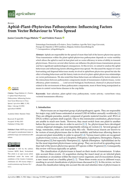 Aphid–Plant–Phytovirus Pathosystems: Inﬂuencing Factors from Vector Behaviour to Virus Spread