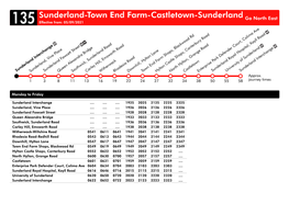 Sunderland-Town End Farm-Castletown-Sunderland Go North East 135 Effective From: 05/09/2021