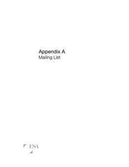 Appendix a Mailing List