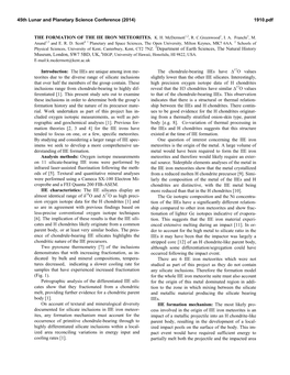 THE FORMATION of the IIE IRON METEORITES. K. H. Mcdermott1,2, R