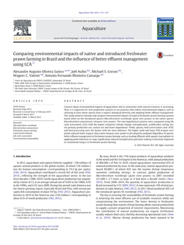 Comparing Environmental Impacts of Native and Introduced Freshwater Prawn Farming in Brazil and the Influence of Better Effluent