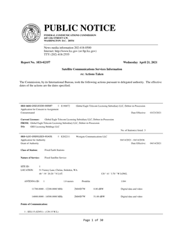 PUBLIC NOTICE FEDERAL COMMUNICATIONS COMMISSION 445 12Th STREET S.W