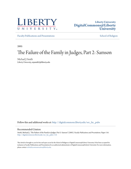 The Failure of the Family in Judges, Part 2: Samson