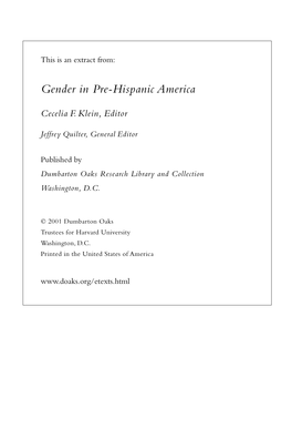 Gender in Pre-Hispanic America