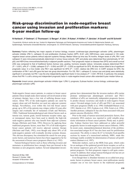 Risk-Group Discrimination in Node-Negative Breast Cancer Using Invasion and Proliferation Markers