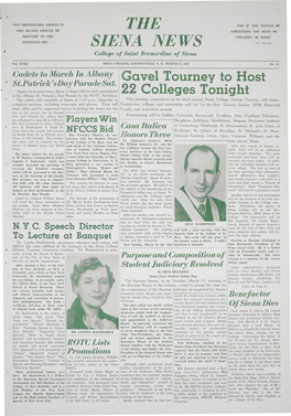 THE SIENA NEWS Friday, March 15, 1957 ST