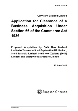 OMV New Zealand Limited and Shell