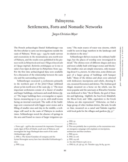Palmyrena. Settlements, Forts and Nomadic Networks