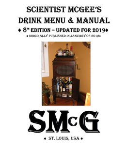 Scientist Mcgee's Drink Menu & Manual