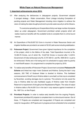 White Paper on Natural Resources Management