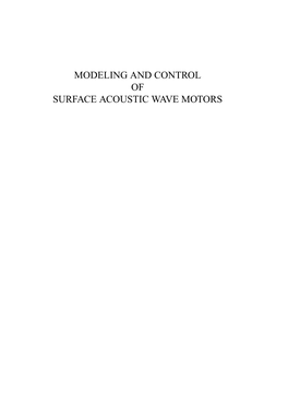 Modeling and Control of Surface Acoustic Wave
