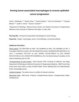 Arming Tumor-Associated Macrophages to Reverse Epithelial Cancer Progression