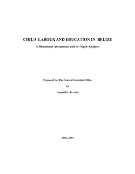 Child Labour and Education in Belize