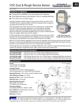 VOC Duct & Rough Service Sensor