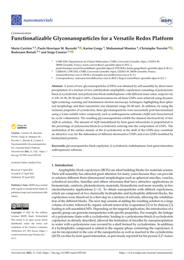 95[.95]Functionalizable Glyconanoparticles for A