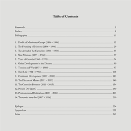 Table of Contents